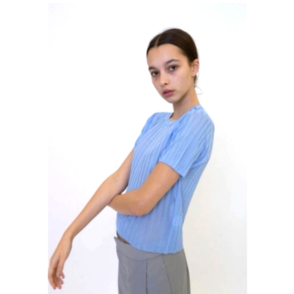 Georgia Alice Blue Ribbed Knit Top